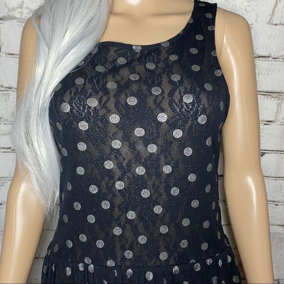 Free People Lace/Sheer Upper Polka Dot Tulle Dress Size Medium - Picture 4 of 7
